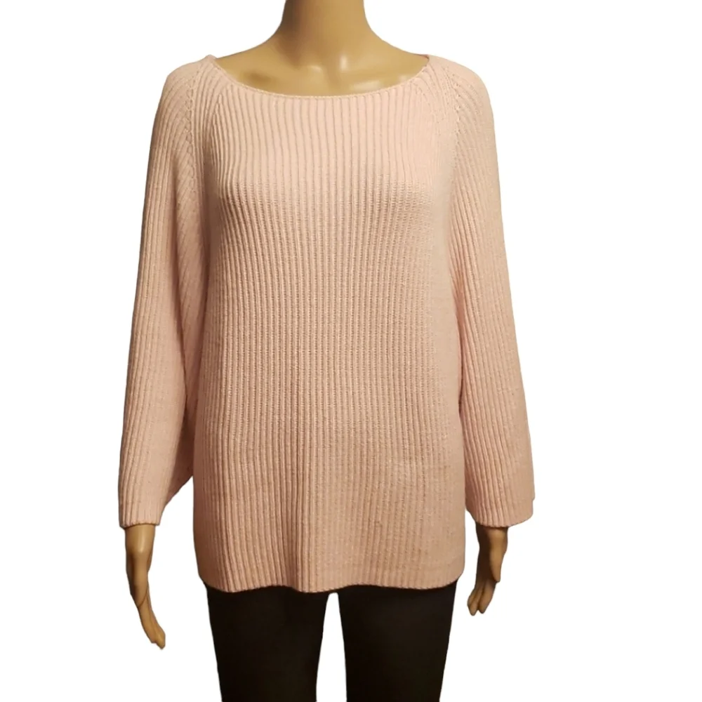 Lou & Grey Pink Ribbed Oversided Sweater